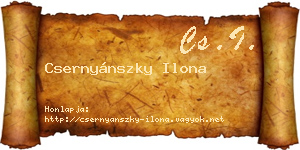 Csernyánszky Ilona névjegykártya